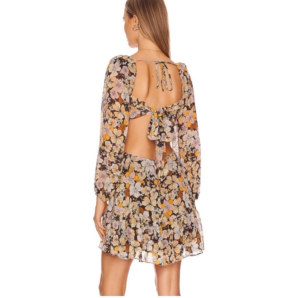 🔥 🔥 Summer Sale! Floral Long Sleeve Dress in Earth Tones - Picture 3 of 7
